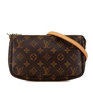 Louis Vuitton Monogram Pochette Accessoires Shoulder Bag M51980 Brown PVC Lea...